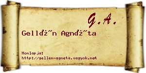 Gellén Agnéta névjegykártya